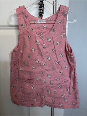 Angel Dear Pink Floral Corduroy Pinafore 2T
